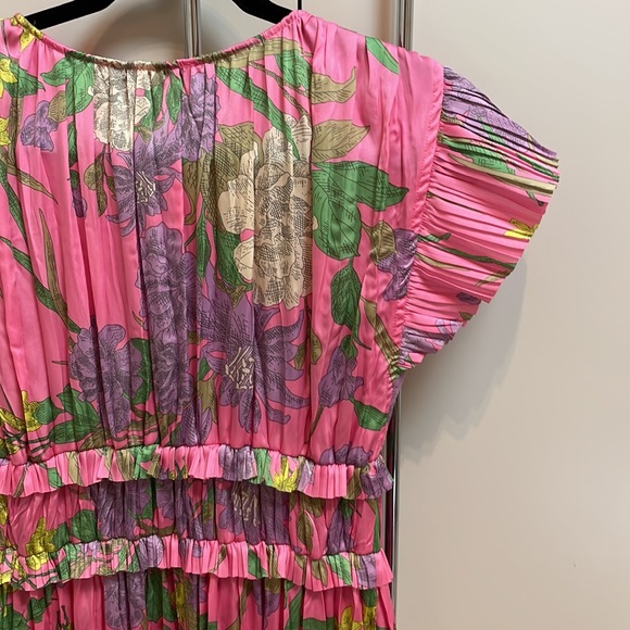 Pink Floral Midi Dress Size S - Picture 3 of 4